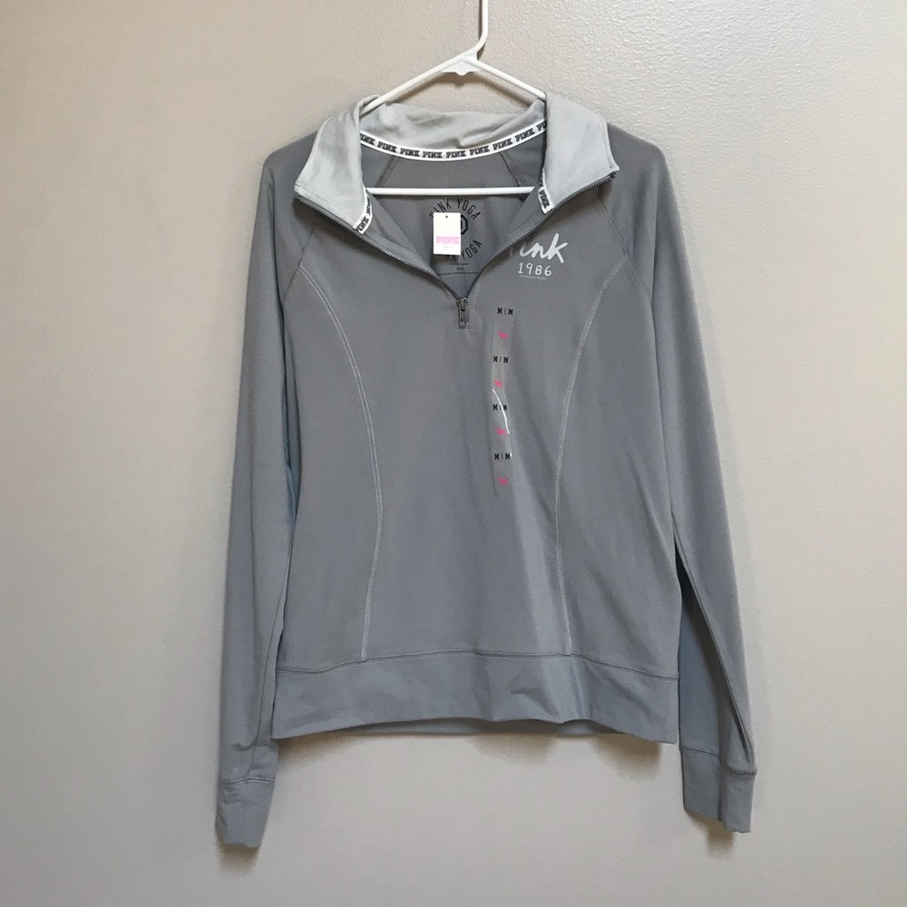Gray PINK Yoga Pull Over